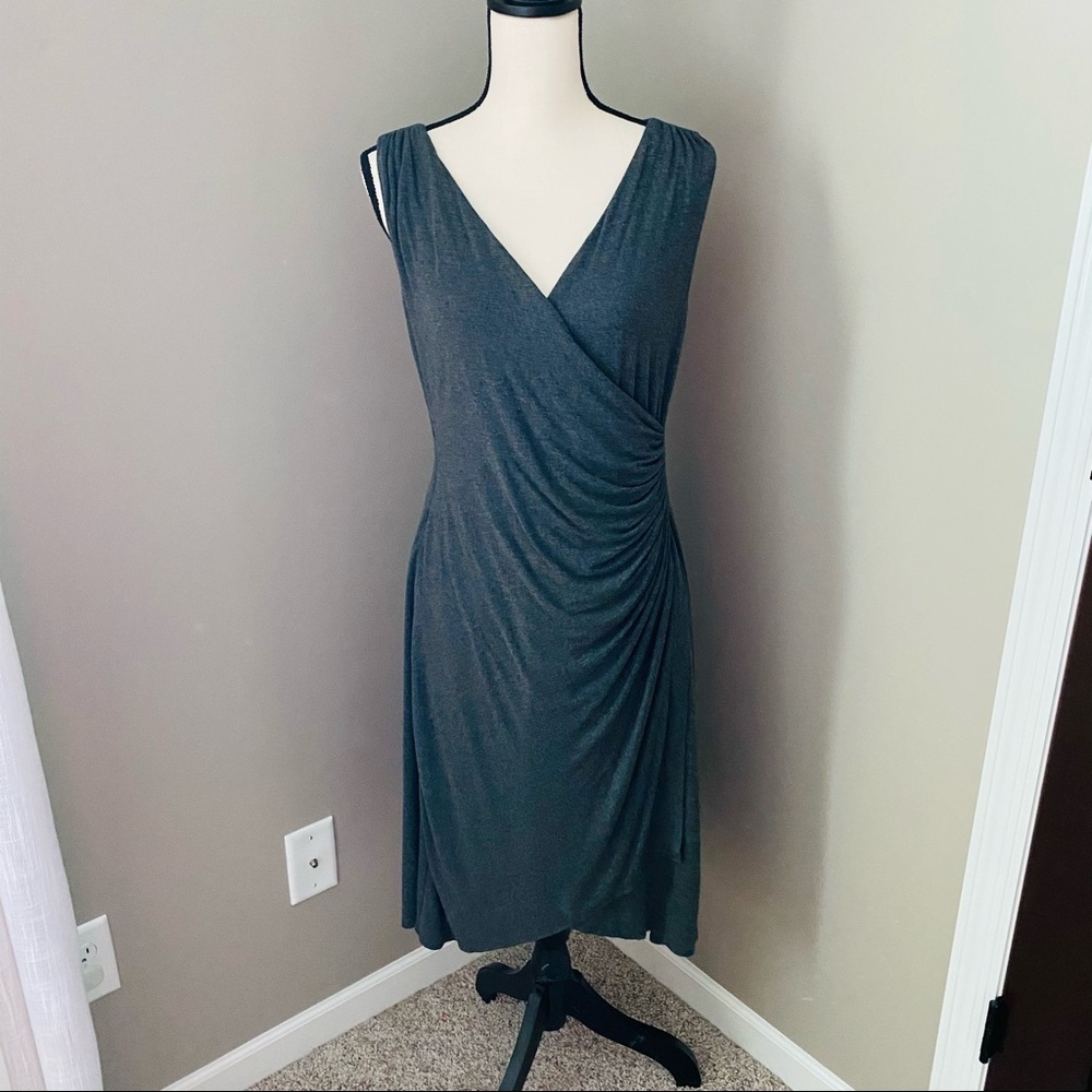Maeve by Anthro. Heather Ruched Dress Gray XS
